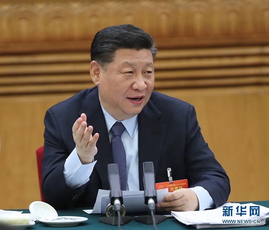 2019年3月7日，習(xí)近平參加十三屆全國(guó)人大二次會(huì)議甘肅代表團(tuán)的審議。新華社記者 鞠鵬 攝